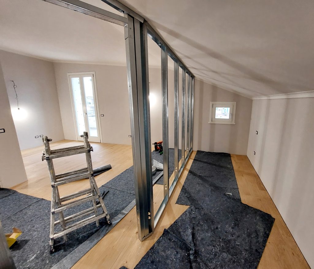 Aluminium being used as a partition frame