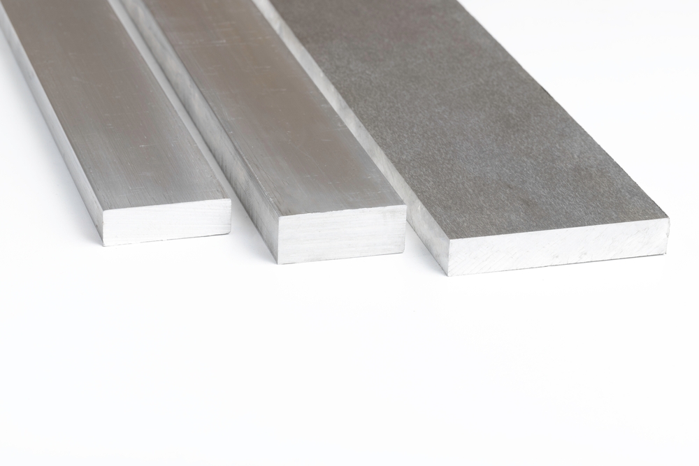 Aluminum,Flat,Bar,For,Industry,Isolated,On,White,Background.,Turkish