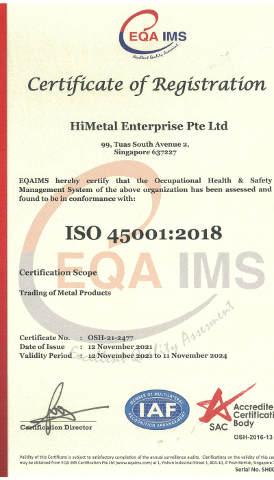 HiMetal 45K(S) Certificate-1 HiMetal 45K(S) Certificate-1