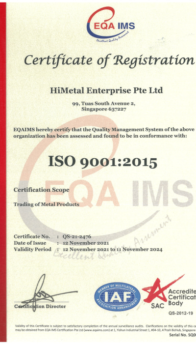 HiMetal 9K(S) Certificate (002)-1 HiMetal 9K(S) Certificate (002)-1